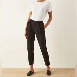 ADAY Turn It Up Black High Rise Tapered Trouser Pants XS Stretch Travel